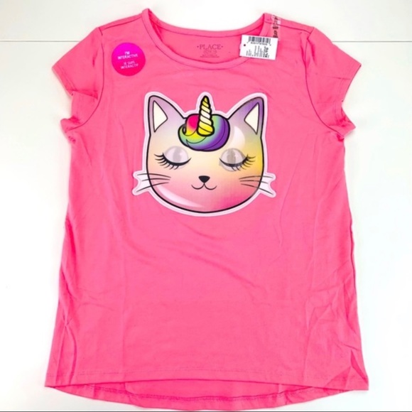 The Children's Place Lenticular Caticorn Short Sleeve Tee Cherry Blossom